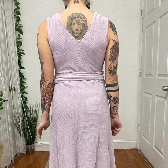 Red Valentino V-Neck Wrap Midi Dress Sleeveless Size XL Pink - Picture 6 of 7